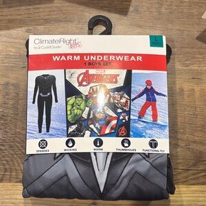 ClimateRight by Cuddl Duds- Boys' Avengers Warm Underwear Set - LG (10-12)